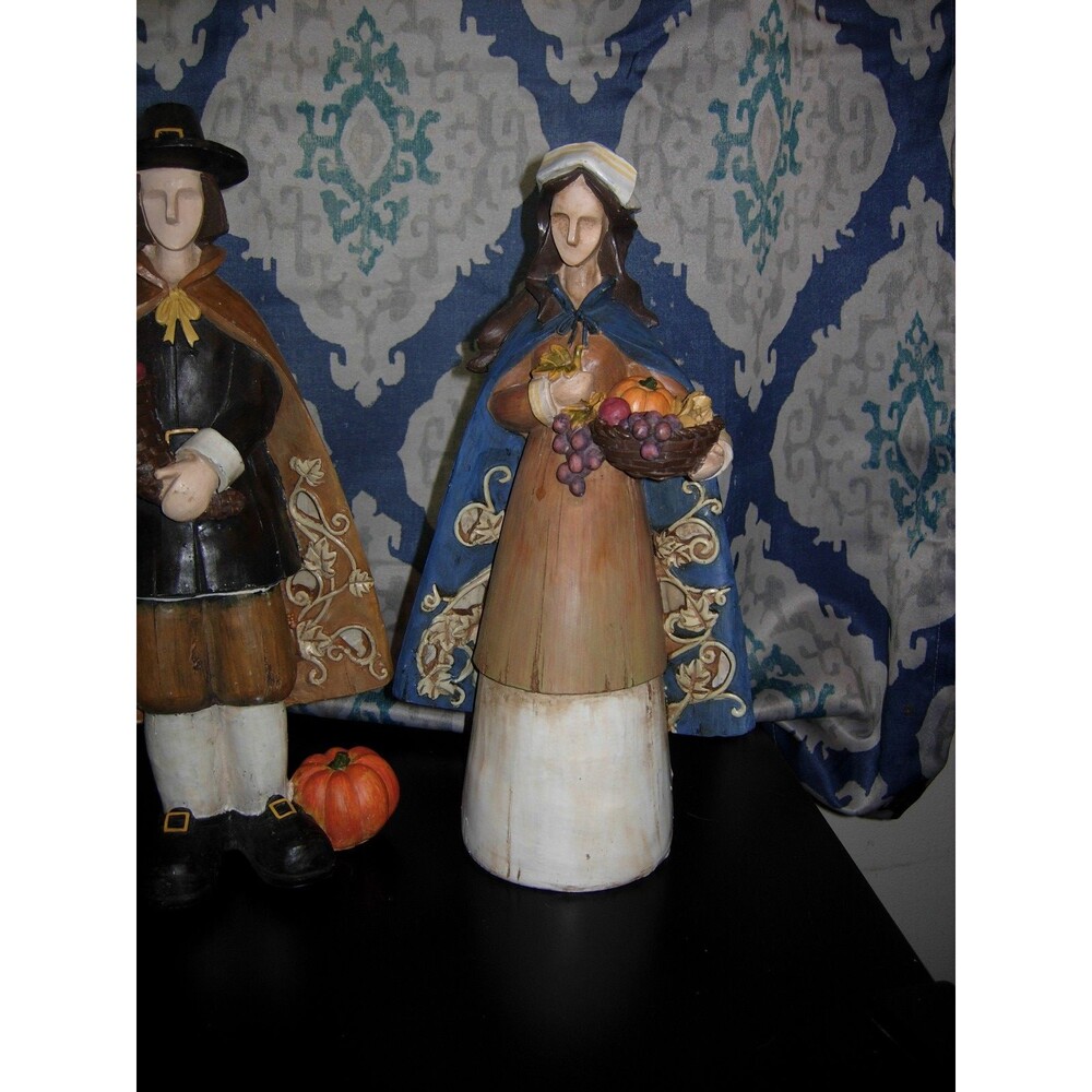 Pilgrim Harvest Thanksgiving Accent Decor Figures Set 16" - Picture 4 of 11